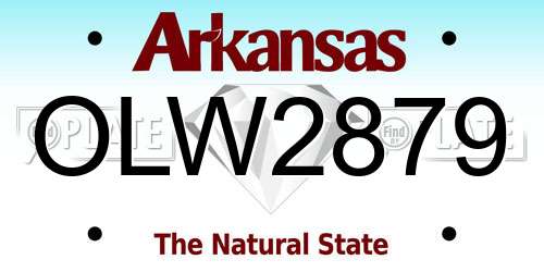 OLW2879 Arkansas License Plate