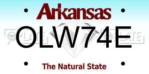 OLW74E Arkansas License Plate
