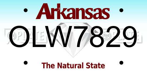 OLW7829 Arkansas License Plate