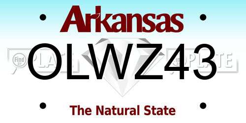 OLWZ43 Arkansas License Plate