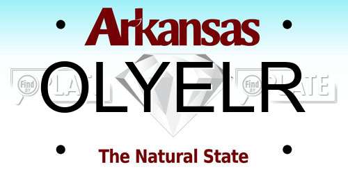OLYELR Arkansas License Plate