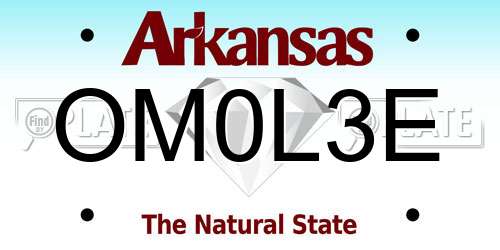 OM0L3E Arkansas License Plate