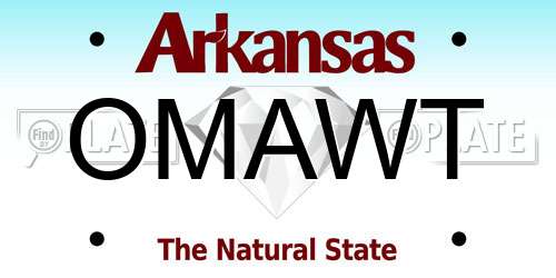 OMAWT Arkansas License Plate
