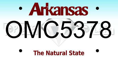 OMC5378 Arkansas License Plate