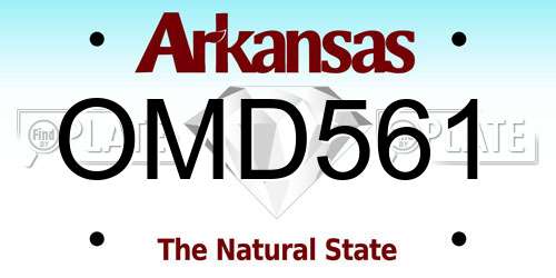 OMD561 Arkansas License Plate