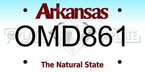 OMD861 Arkansas License Plate