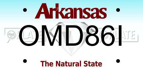 OMD86I Arkansas License Plate