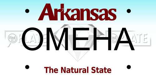 OMEHA Arkansas License Plate