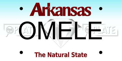 OMELE Arkansas License Plate