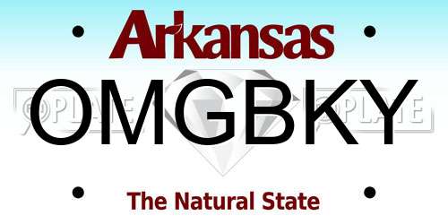 OMGBKY Arkansas License Plate