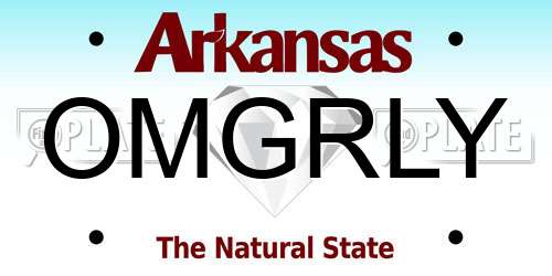 OMGRLY Arkansas License Plate