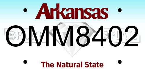 OMM8402 Arkansas License Plate
