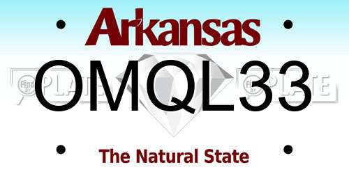 OMQL33 Arkansas License Plate