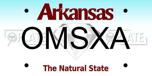 OMSXA Arkansas License Plate