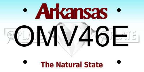 OMV46E Arkansas License Plate