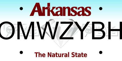OMWZYBH Arkansas License Plate