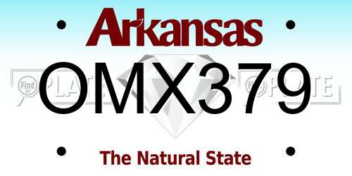OMX379 Arkansas License Plate