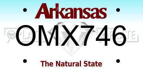 OMX746 Arkansas License Plate