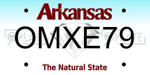 OMXE79 Arkansas License Plate