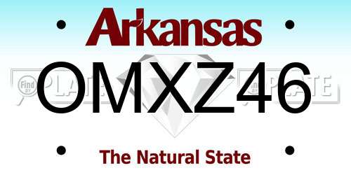 OMXZ46 Arkansas License Plate