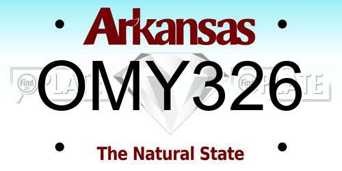 OMY326 Arkansas License Plate