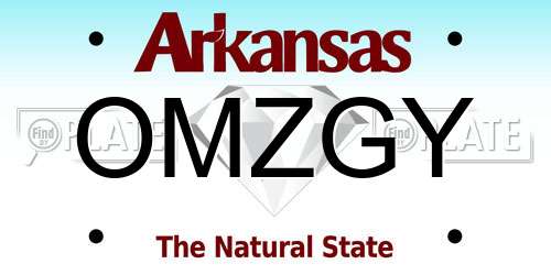 OMZGY Arkansas License Plate