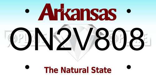 ON2V808 Arkansas License Plate