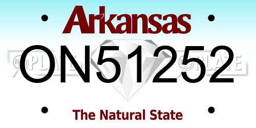 ON51252 Arkansas License Plate