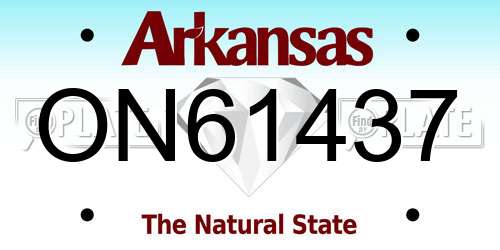 ON61437 Arkansas License Plate