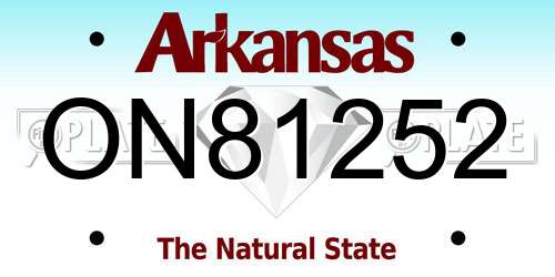ON81252 Arkansas License Plate