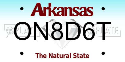 ON8D6T Arkansas License Plate