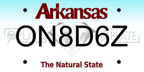 ON8D6Z Arkansas License Plate