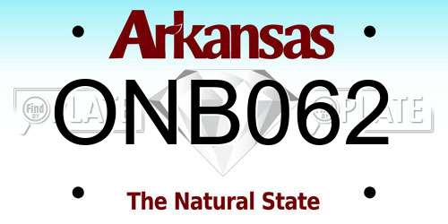 ONB062 Arkansas License Plate