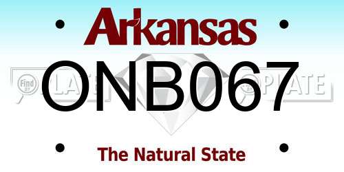 ONB067 Arkansas License Plate