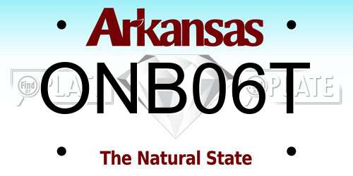 ONB06T Arkansas License Plate