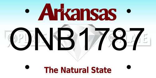 ONB1787 Arkansas License Plate