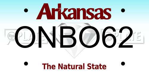 ONBO62 Arkansas License Plate