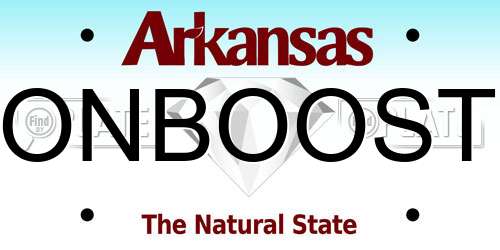 ONBOOST Arkansas License Plate