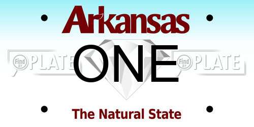ONE Arkansas License Plate
