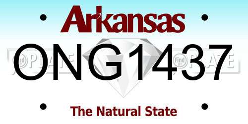 ONG1437 Arkansas License Plate