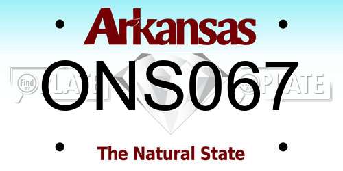 ONS067 Arkansas License Plate