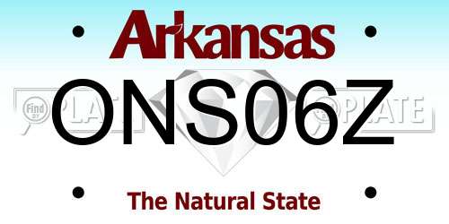 ONS06Z Arkansas License Plate