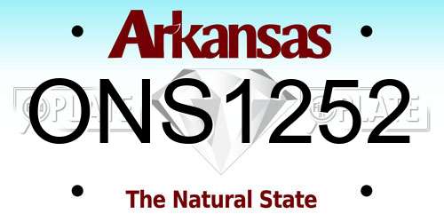 ONS1252 Arkansas License Plate