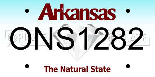 ONS1282 Arkansas License Plate