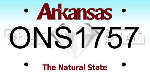 ONS1757 Arkansas License Plate