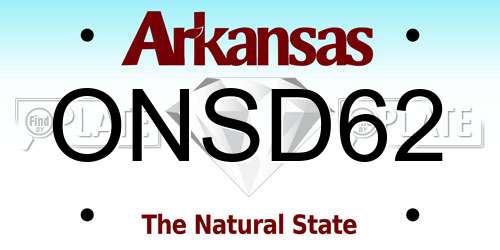 ONSD62 Arkansas License Plate