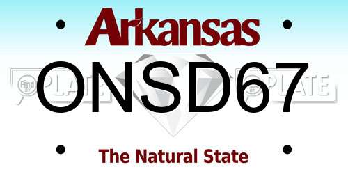 ONSD67 Arkansas License Plate
