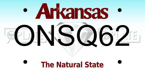 ONSQ62 Arkansas License Plate