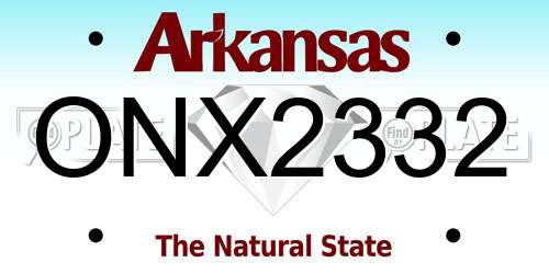 ONX2332 Arkansas License Plate