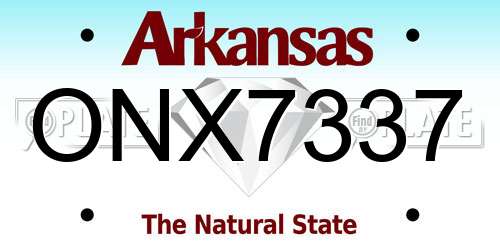 ONX7337 Arkansas License Plate